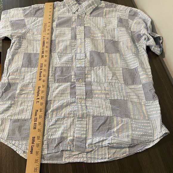 Brooks Brothers Patchwork Shirt Men's Sz XL Plaid Madras Button *flaw - Picture 8 of 8